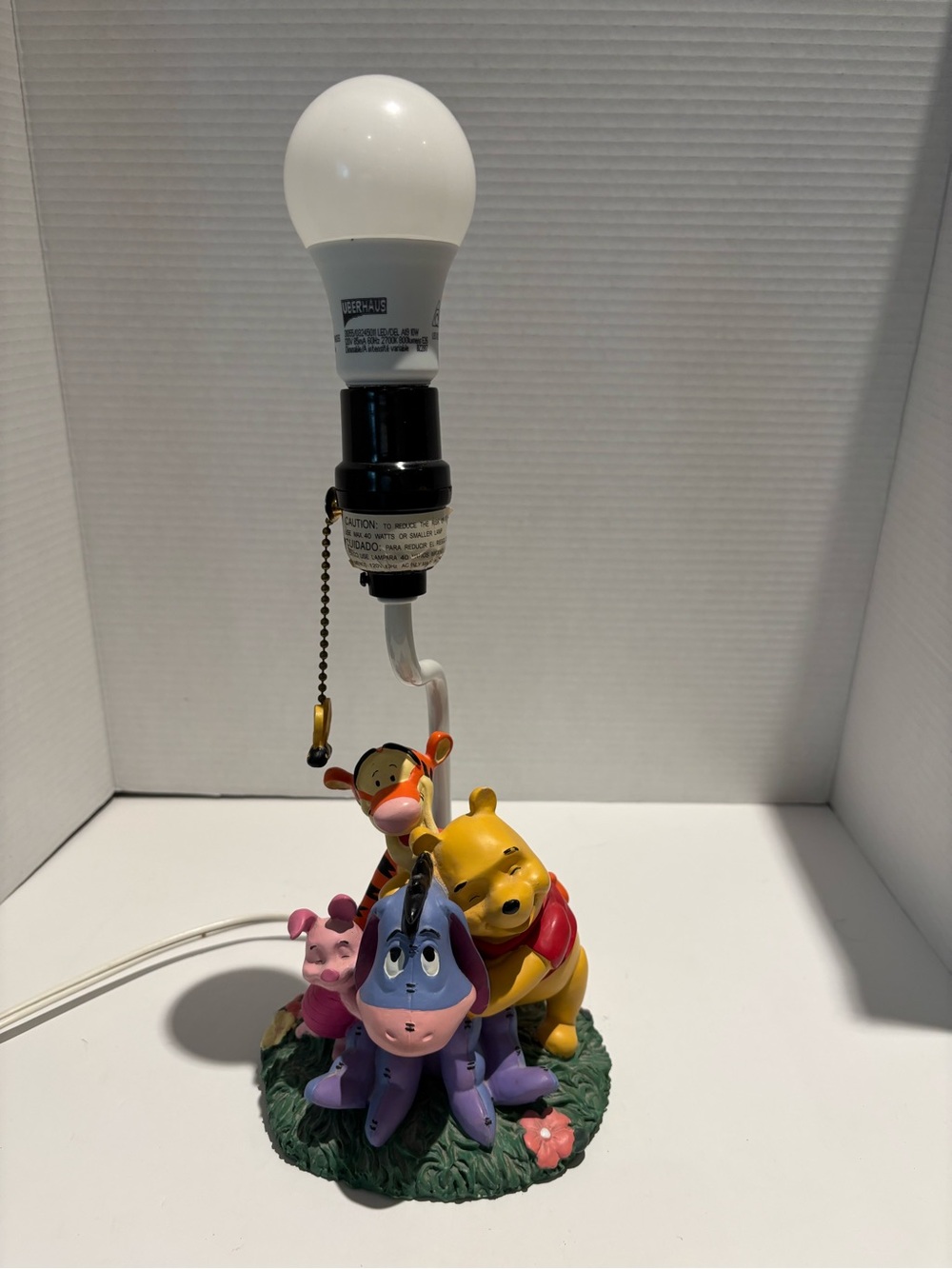 Vintage 2001 Disney Winnie The Pooh & Friends Desk Nursery Lamp Works No Shade